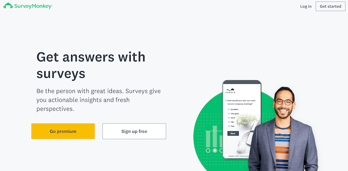 SurveyMonkey 主页。