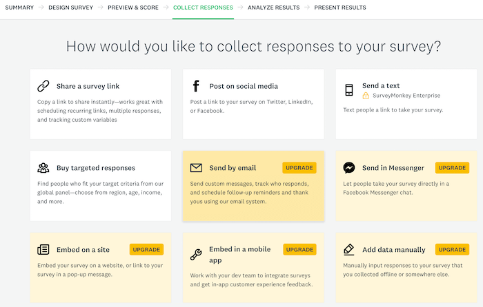 在网站上嵌入 SurveyMonkey 调查。