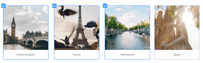 Un exemple de question de sondage à choix multiples.