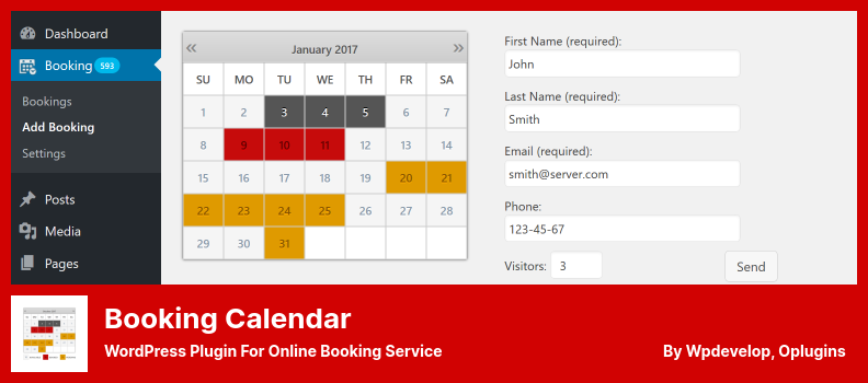 Plugin de calendrier de réservation - Plugin WordPress pour le service de réservation en ligne
