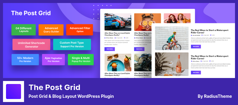 Le plugin Post Grid - Post Grid & Blog Layout WordPress Plugin