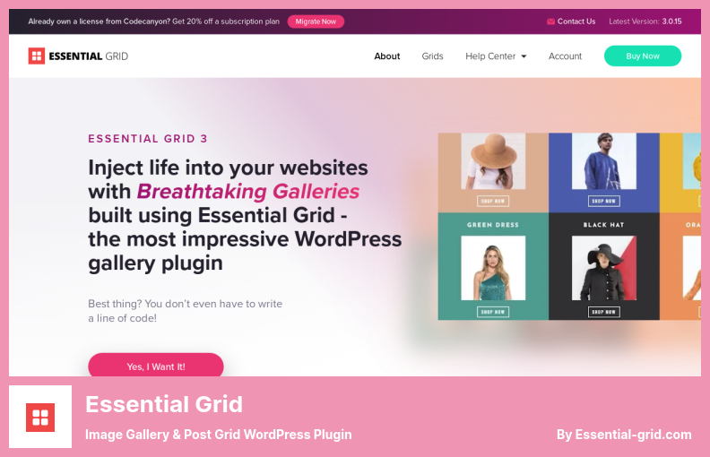 Plugin de grille essentielle - Galerie d'images et plugin WordPress de grille de publication