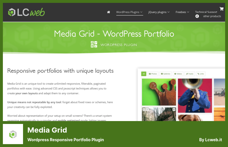 Plugin Media Grid - Plugin WordPress Responsive Portfolio