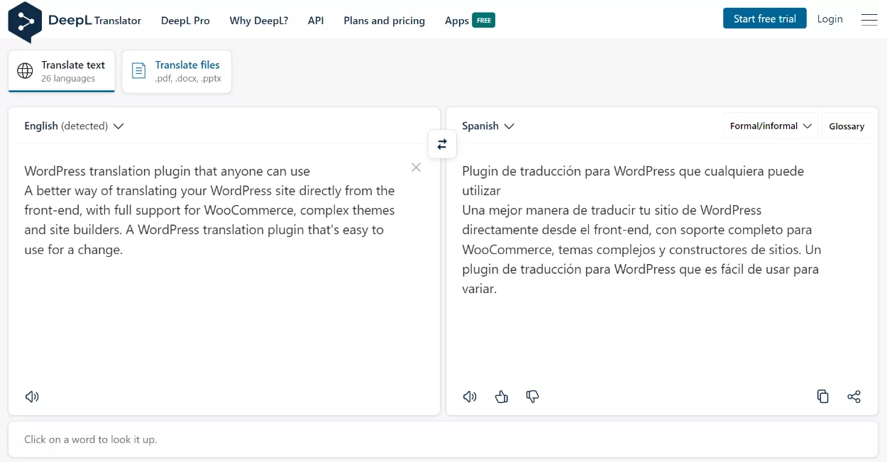 Examen du traducteur DeepL de l'interface Web