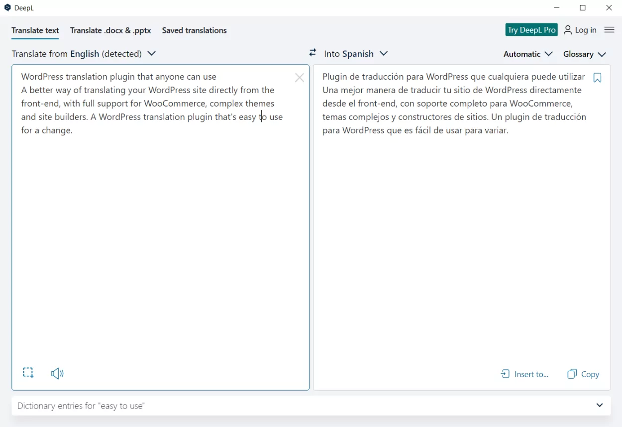 Application de bureau DeepL