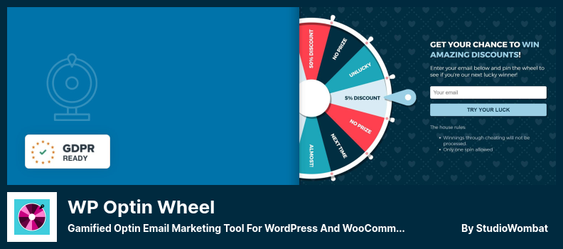WP Optin Wheel 插件 - 适用于 WordPress 和 WooCommerce 的游戏化 Optin 电子邮件营销工具