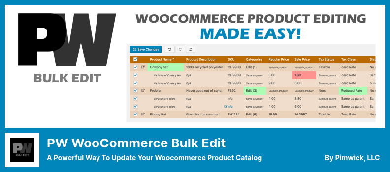 PW WooCommerce 批量编辑插件 - 更新 Woocommerce 产品目录的强大方法