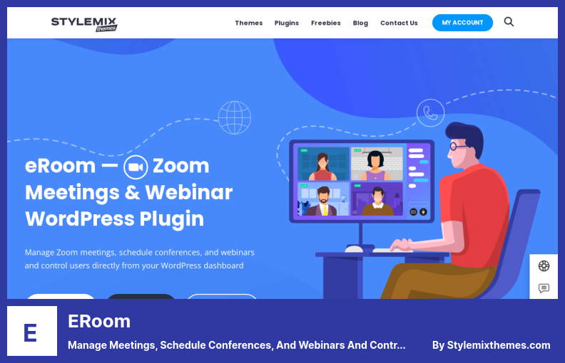 Plugin eRoom - Gerencie reuniões, agende conferências e webinars e controle usuários diretamente