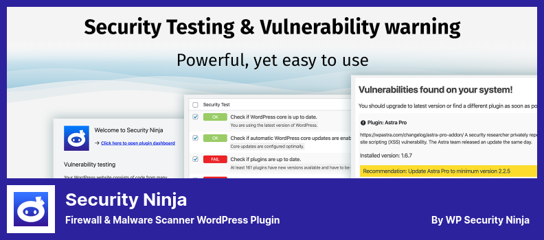Security Ninja Plugin - 防火墙和恶意软件扫描器 WordPress 插件