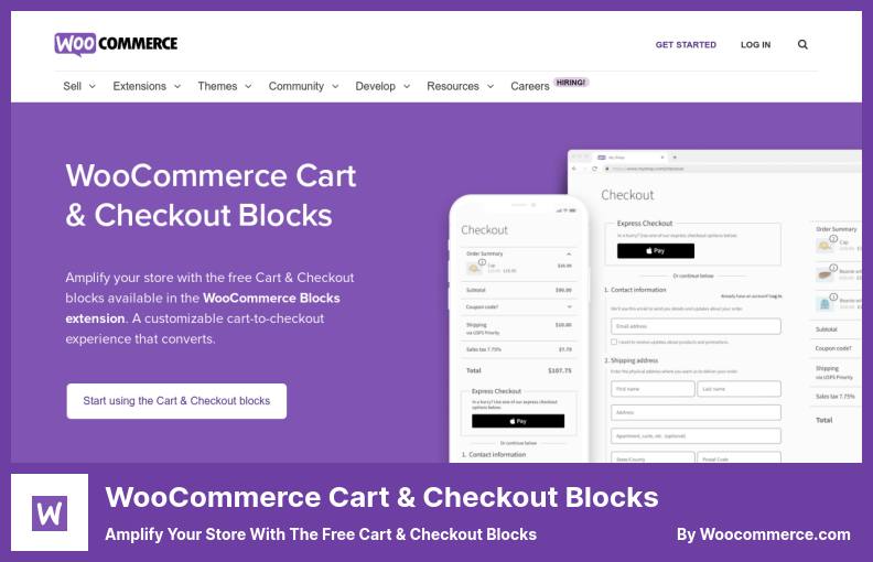 WooCommerce 购物车和结帐块插件 - 使用免费的购物车和结帐块扩大您的商店