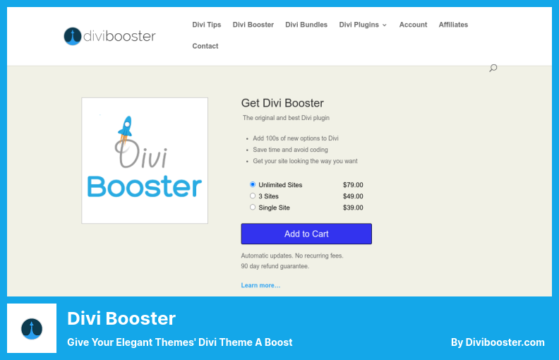 Plugin Divi Booster - Dai una spinta al tema Divi dei tuoi temi eleganti