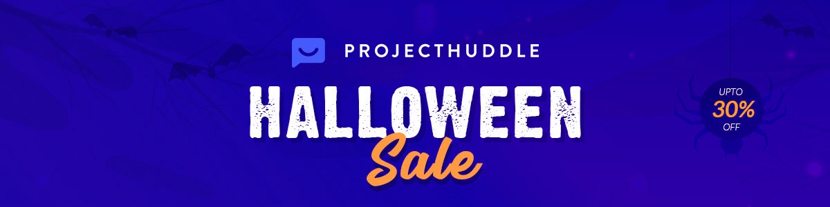 Banner de Halloween pentru proiect huddle