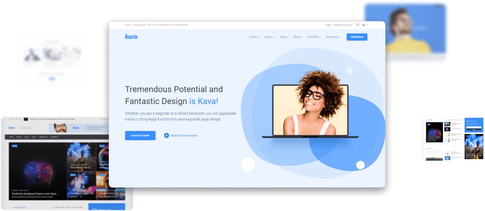 Elementor용 kava WordPress 테마