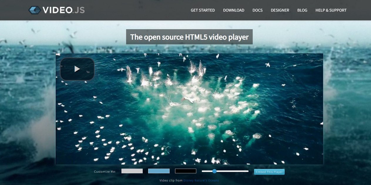 Video.js HTML5 Oynatıcı Ana Sayfası