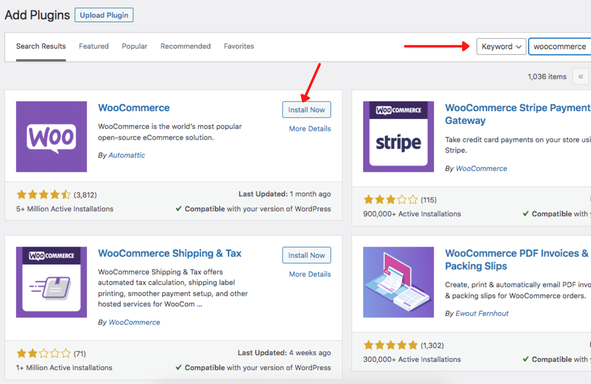 قم بتثبيت البرنامج المساعد WooCommerce WordPress