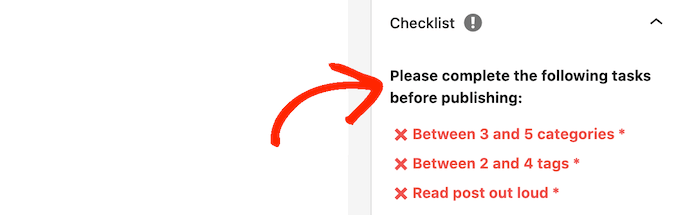 กล่องกาเครื่องหมายโพสต์บล็อก WordPress A WordPress blog post checkbox