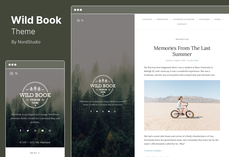 ธีม Wild Book - ธีมบล็อก WordPress หรูหราสไตล์วินเทจ