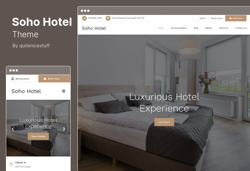ธีม Soho Hotel - ปฏิทินการจองโรงแรม WordPress ธีม