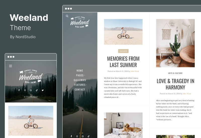 ธีม Weeland - Masonry Lifestyle WordPress Blog Theme