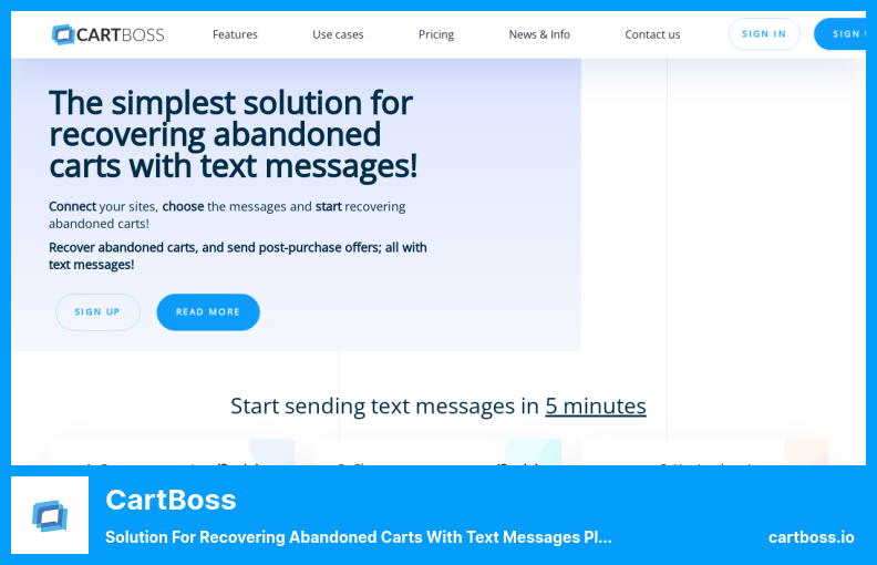 ปลั๊กอิน CartBoss - โซลูชันสำหรับการกู้คืนรถเข็นที่ถูกละทิ้งด้วยปลั๊กอินข้อความ