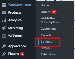 WooCommerce > 새 이용약관 페이지 설정을 위한 설정