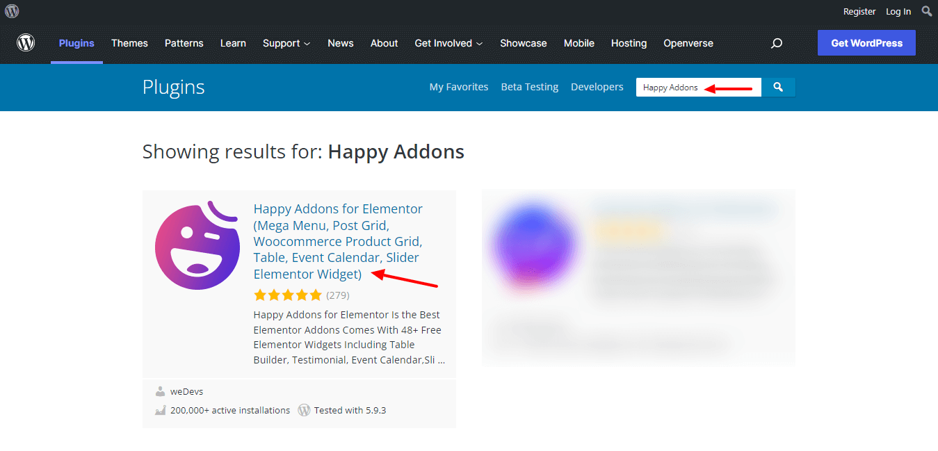 كيفية تثبيت ملحقات WordPress - 3 طرق سهلة 5 Search Plugins