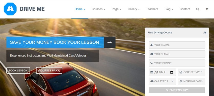 Driveme-auto-école-theme-wordpress