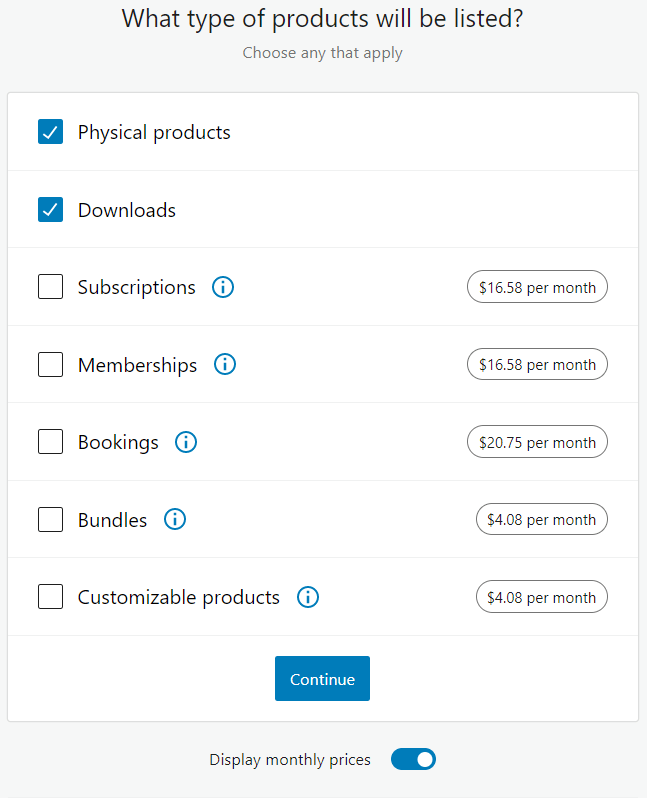 WooCommerce içindeki ayar seçeneklerinin bir listesi