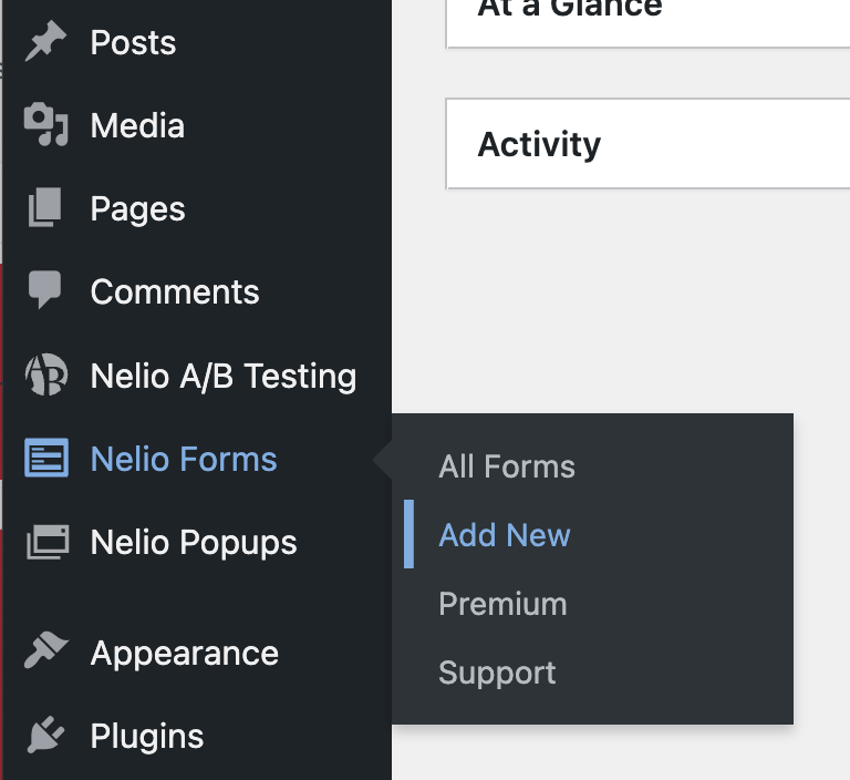 Nelio Forms ile yeni bir iletişim formu ekleyin