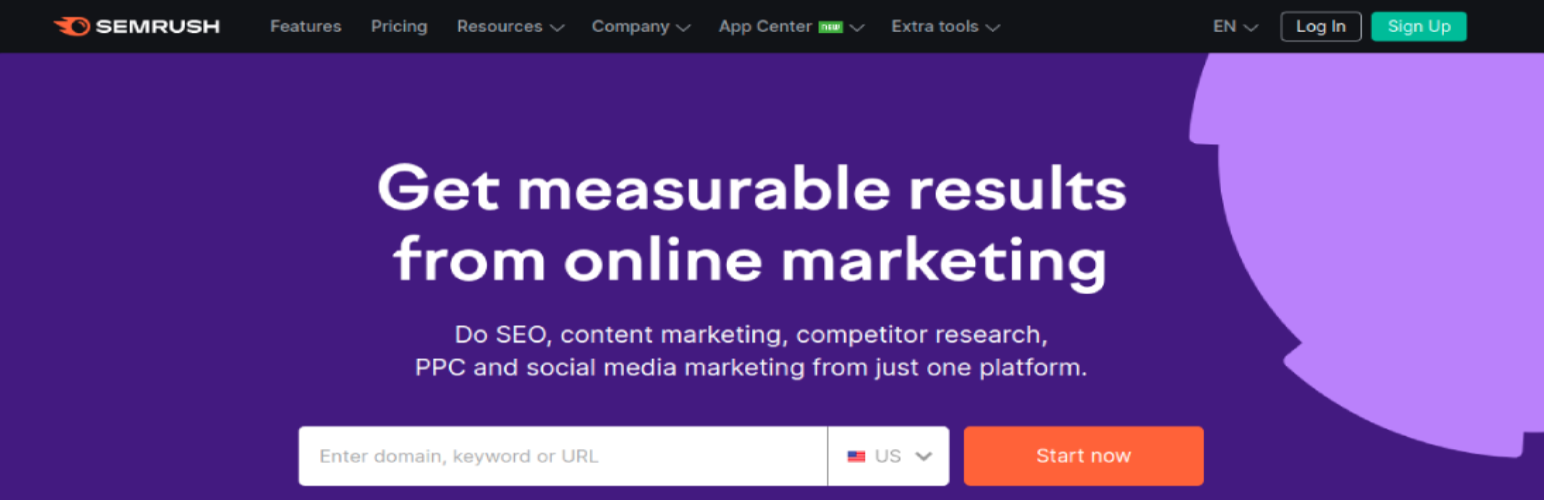 SEMRush - Meilleur outil de référencement WordPress
