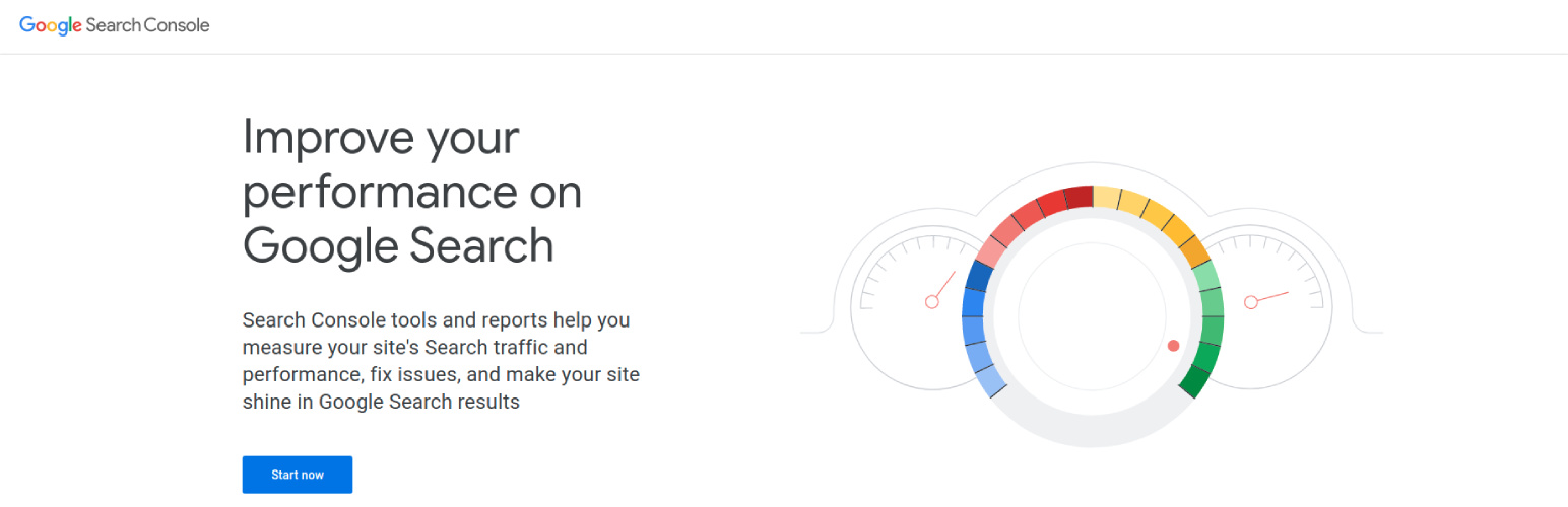 Une capture d'écran de la page d'accueil de Google Search Console