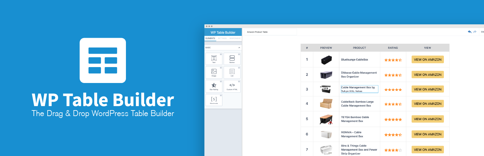 WP Table Builder WordPress 插件
