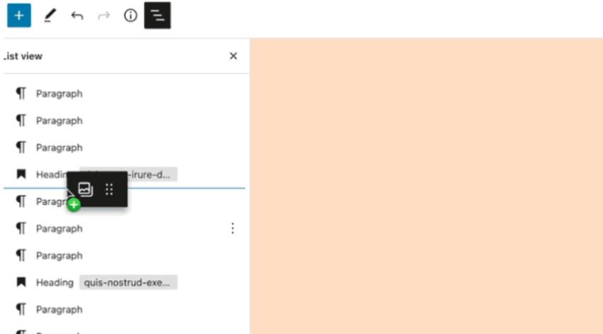 ブロックエディタでアイテムを移動する