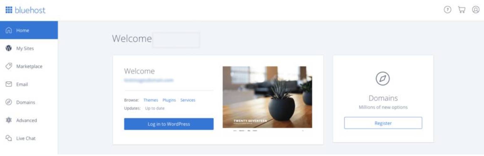BluehostダッシュボードからWordPressブログにログインします