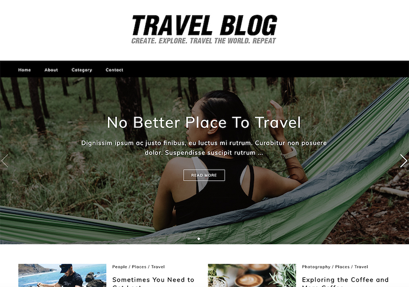 Tema WordPress del blog Tavel