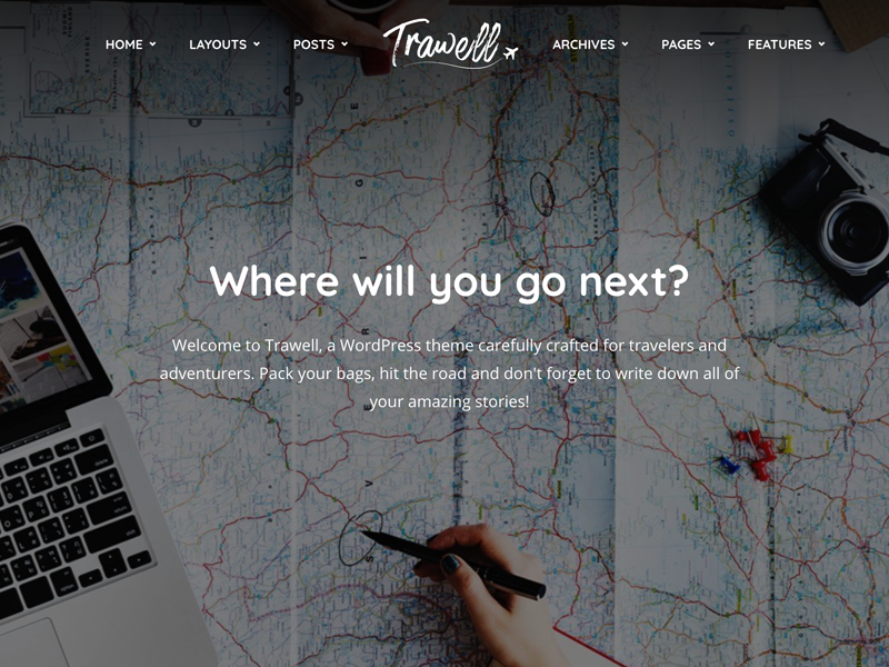 Tema WordPress di Trawell