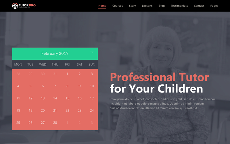 Tema WordPress educativo Tutor Pro