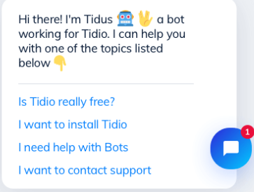 tidioチャットボットのデモ