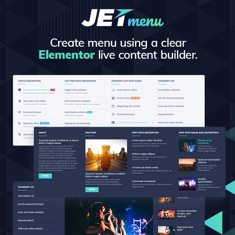 jetmenu pluginul wordpress compatibil Elementor