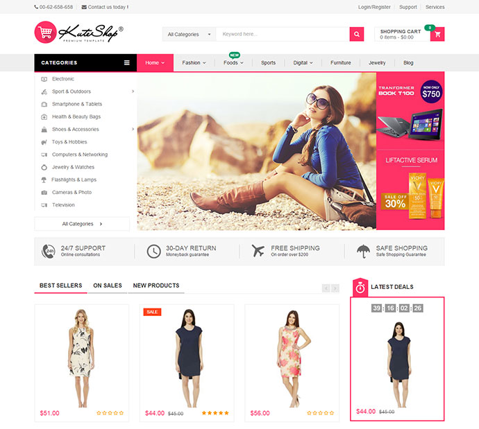 KuteShop - 다목적 WooCommerce Wordpres 테마