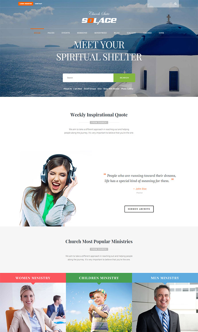 Church Suite - 반응형 WordPress 테마