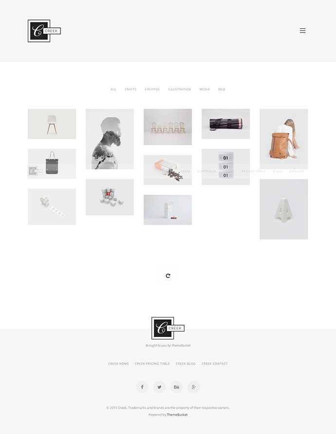 Creek Creative und minimales WordPress-Portfolio