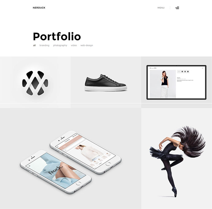 Nerduck - Minimales und kreatives Portfolio-Thema