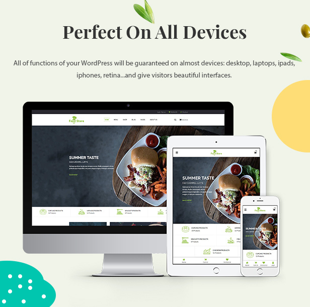 tema wordpress toko makanan untuk situs web eCommerce