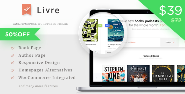 tema wordpress livre untuk situs web eCommerce