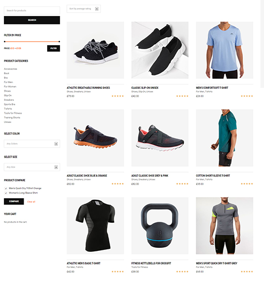 tema wordpress toko olahraga untuk situs web eCommerce