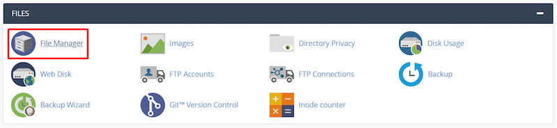 manager de fișiere cpanel