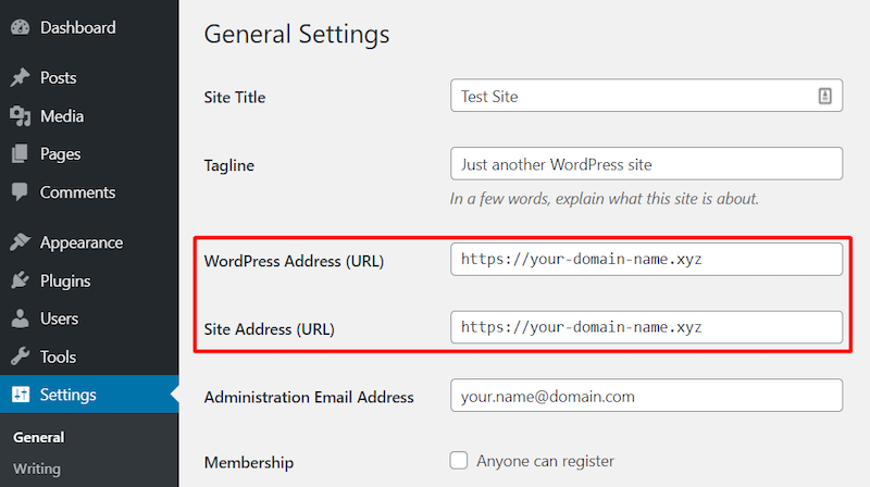 Adresa site-ului