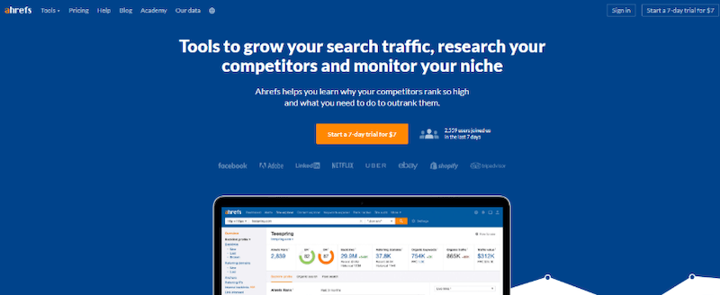 outil de référencement ahrefs