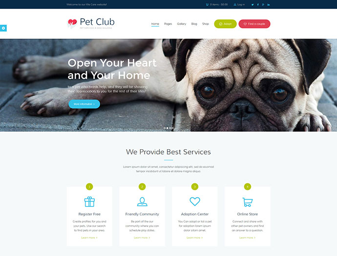 Pet Club - Dienstleistungen, Adoption, Dating & Community